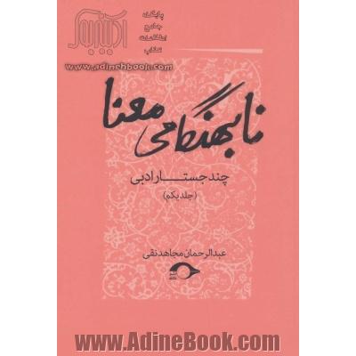 نابهنگامی معنا چند جستار ادبی