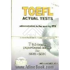 TOEFL actual tests administrated in the past by ETS